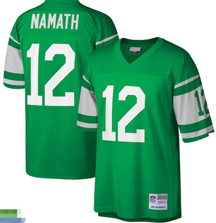 Cheap Custom Men New York Jets Joe Namath Mitchell Ness Green Retired Player Legacy Replica nfl Jersey